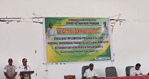 Dinas Ketahanan Pangan Deiyai Sosialisasikan Program Swasembada Pangan Nasional Asisten II Setda Kabupaten Deiyai, Mesak Pakage, yang hadir mewakili Bupati Deiyai membuka kegiatan sosialisasi - Doc. tiiruu.com