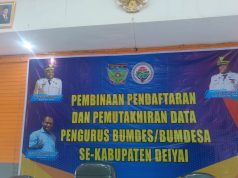 Kepala Dinas DPMK Deiyai Lakukan Pembinaan dan Pemuktahiran Data Pengurus BUMDes