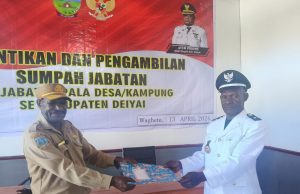 Yulianus Douw Resmi Dilantik sebagai PJ Kepala Kampung Widimei
