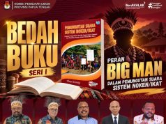 Theo Kosay Soroti Desain Pemungutan Suara dalam Sistem Noken di Papua Tengah Flayer DIskus Bedah Buku KPU Papua Tengah -ist